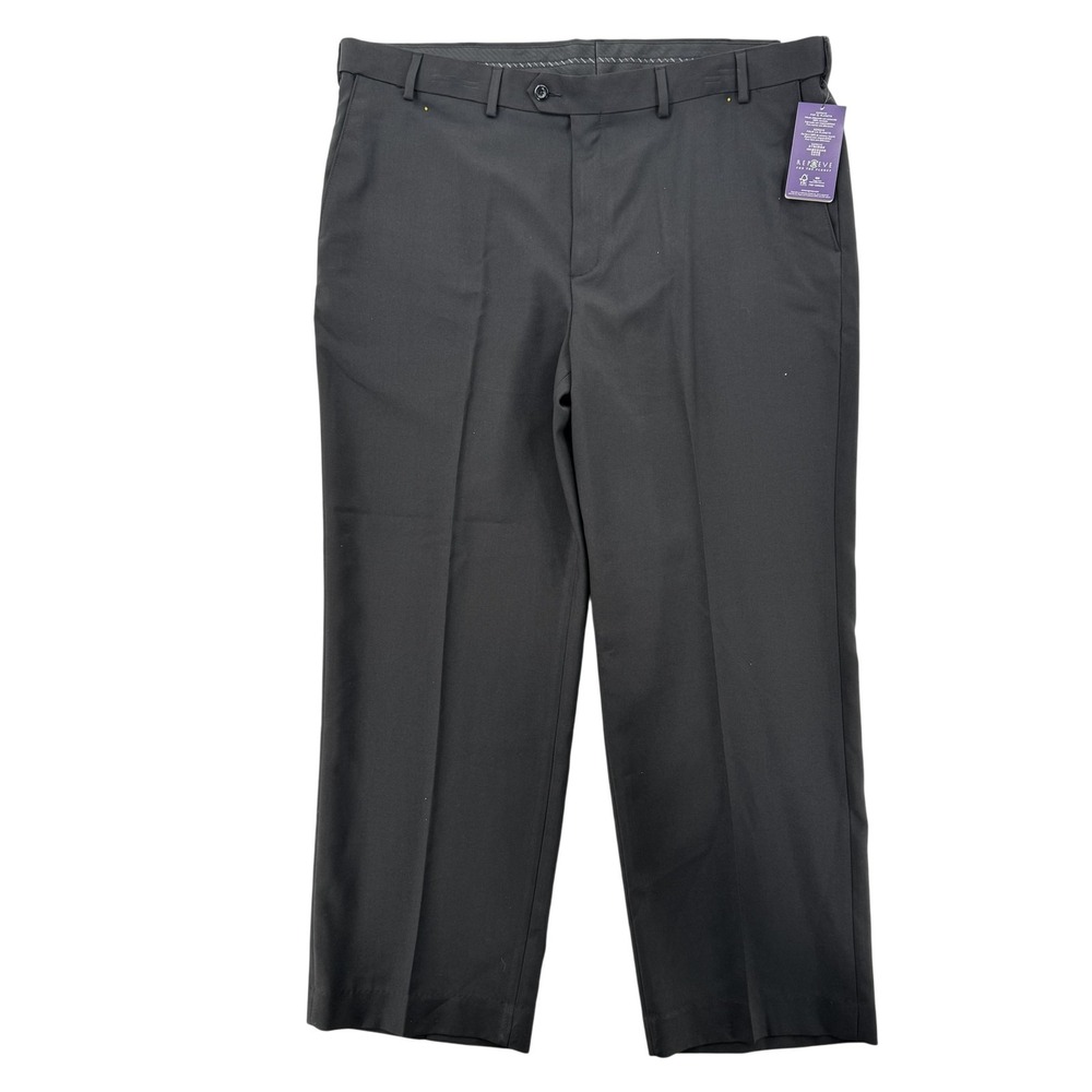 Covington Pants‎ Mens 42x30 Black Classic Fit Wrinkle Resistant Flat Front NWT